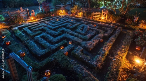 Setting up a DIY haunted maze in the backyard with creepy obstacles and surprises around every corner.