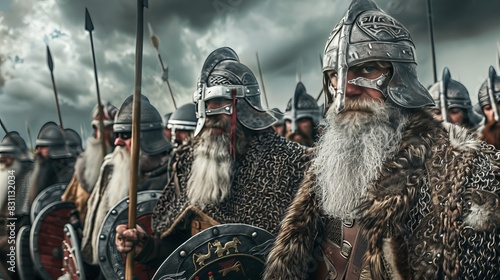 Teutons, Latin Teutones or Teutoni, Germanic people of antiquity, battle, antique helmets, breastplate, shield, swords, 16:9