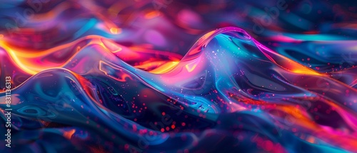 Futuristic dark background with abstract design, neon blue, pink, and orange glow, AI generated, vibrant and dynamic, Digital Illustration 8K , high-resolution, ultra HD,up32K HD