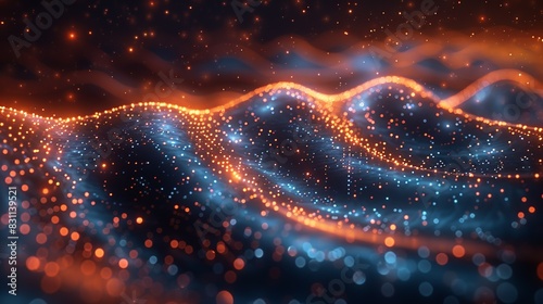Visualization of quantum entanglement influencing AI-driven pathways, showcasing the interaction of quantum physics and artificial intelligence. Minimal and Simple style