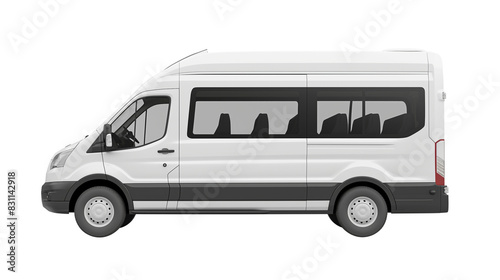 White minibus isolated on a white background