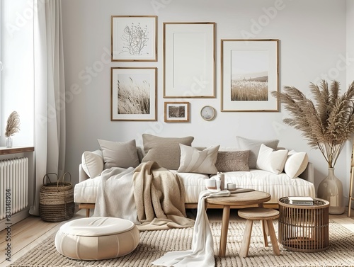 This image captures a cozy living room that serves as an excellent background, with an abstract and beautiful wallpaper feel, signaling a best-seller
