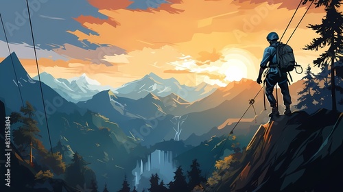 Design a poster showcasing adventure activities like zip-lining and rock climbing
