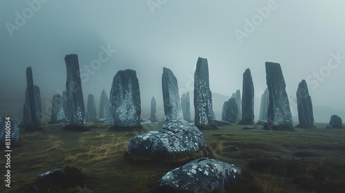 ancient callanish standing stones on isle of lewis scotland landscape photography closeup