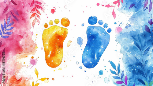 The child's footprint to Stepping A Colorful Celebration of Growth.