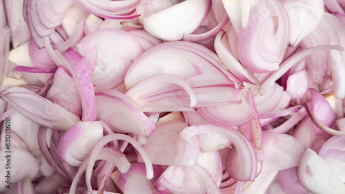 Sliced shallots for cooking ingredients
