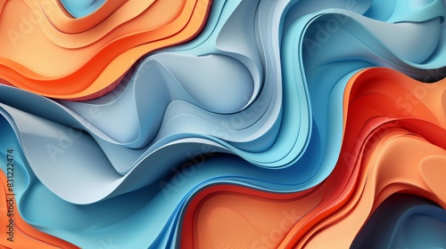 Vibrant fluid art design with colorful waves and abstract shapes
