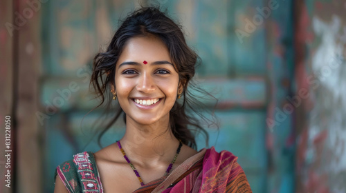 Indian rural woman smiling