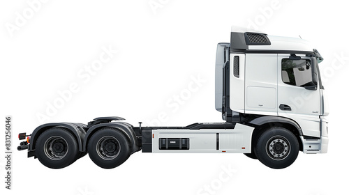 White cab over truck isolated on a white background