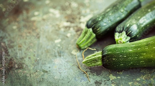 Detail of courgette or zucchini vegetable great as a vintage faded background