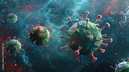 Microscopic view of a virus
