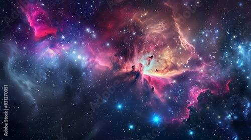 This is a mesmerizing image of a nebula, a vast interstellar cloud of dust, hydrogen, helium and other ionized gases.
