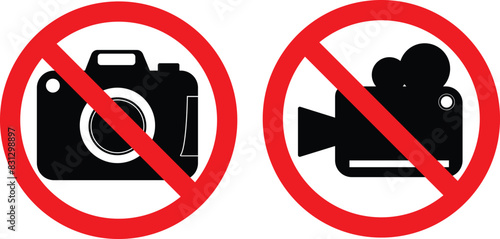 No Photography, No Videography, Mobile Camera Prohibited sign , Videography not allowed, Photography not allowed, Prohibited video and photo