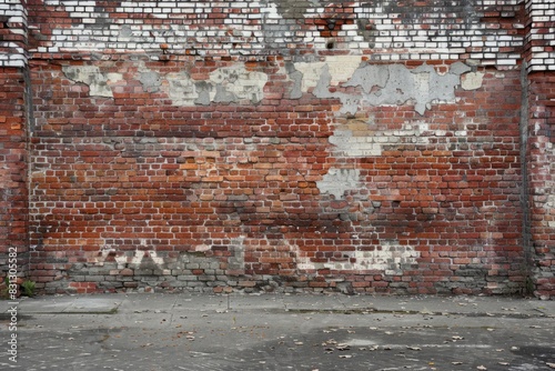 Brick wall of an old building with space left blank for adding social media content