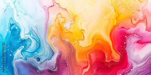 abstract rainbow ink techniques background - Rainbow ink water color background