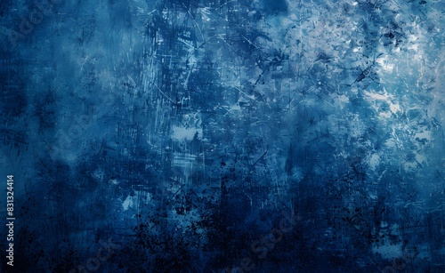Abstract Blue Background with Grunge Texture and Copy Space