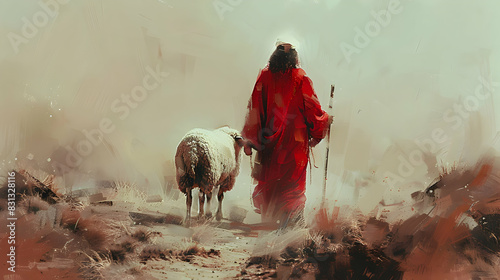 Jesus Christ Savior Messiah Son of God, illustration silhouette, religious icon, clipart