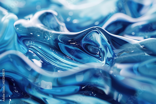 Close up view of blue liquid