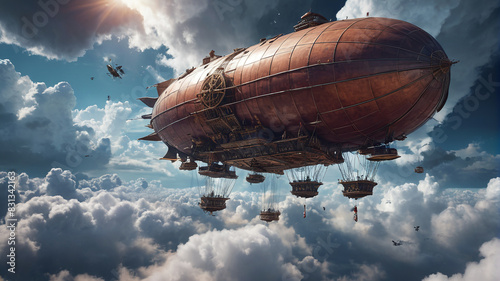 Beneath the twin moons of the Wandering Skies, nomadic tribes of sky pirates soar through the clouds aboard majestic airships. Generative AI