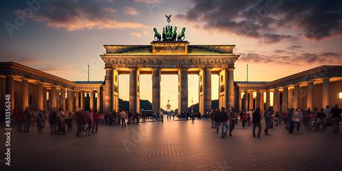 View of the Brandenburger Tor in Berlin during a magical twilight hour