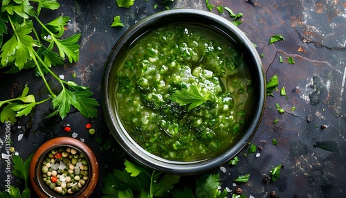 A fresh and flavorful salsa verde, perfect for dipping or topping dishes.