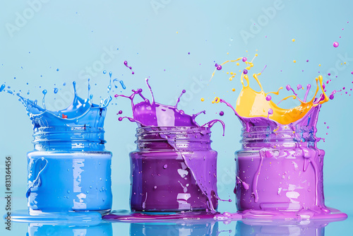A set of jars with different colors,