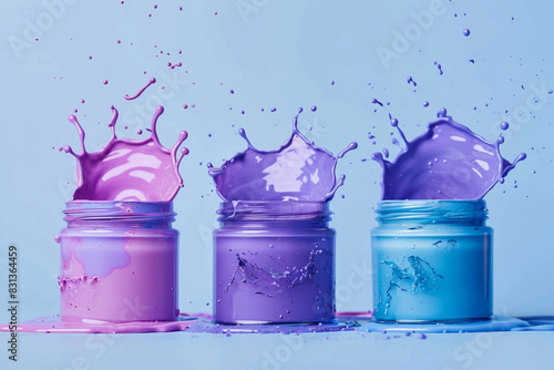 A set of jars with different colors,