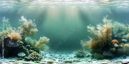 Serene underwater scene in vibrant coral reef ecosystem of Mediterranean Sea. Concept Underwater Photography, Vibrant Coral Reef, Mediterranean Sea, Serene Ecosystem, Marine Biodiversity