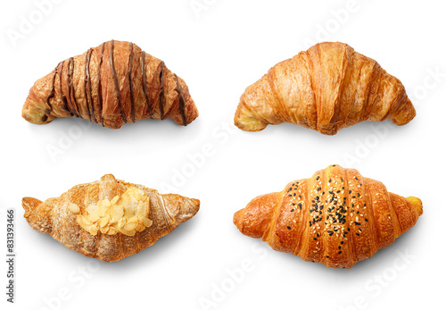 Assorted Croissants Enjoy a Variety of Flaky and Buttery Bakery Pastries with Delicious Flavors