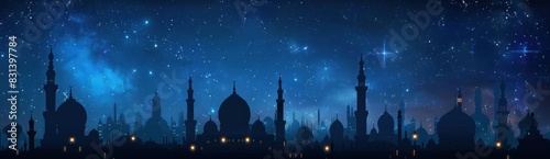 Majestic Scene: Panoramic Night Sky Vista, Illuminated by Countless Stars, Inspiring Awe and Reverence.