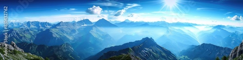 Swiss Mountains Panorama. Alpine Beauty: Breathtaking Views of the High Alps