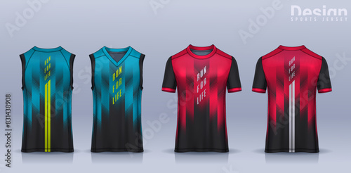 t-shirt sport design template, Soccer jersey mockup for football club, Running singlet,basketball Tank top. 