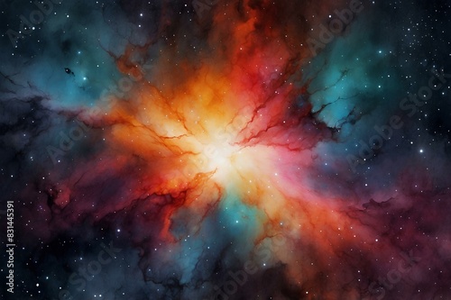 Vibrant Cosmic Nebula in Deep Space