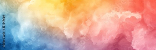 Colorful abstract watercolor splashes in a rainbow spectrum background. Aquarelle art, painting, abstract design, vibrant color concept. Backdrop