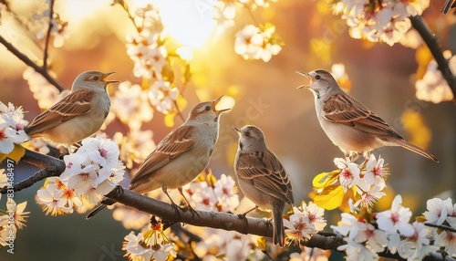 birds on a branch