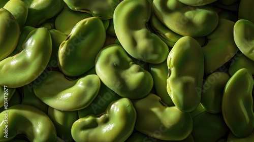 Background with a stack of fava beans