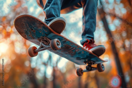 Freestyle Skateboarder in Action Generative AI
