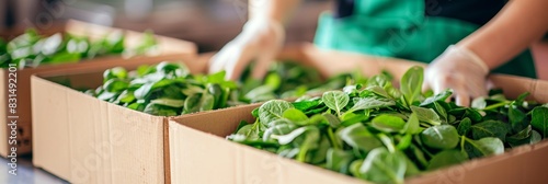 Harvesting leafy greens farmers packing fresh produce for local markets and restaurants