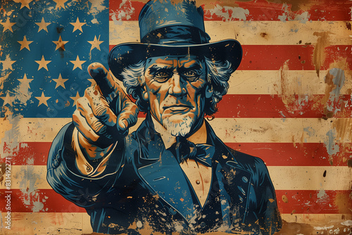 A Vintage-Style Fourth of July Poster - Uncle Sam