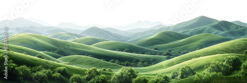 Panoramic Green Hills Landscape