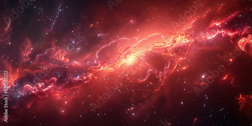 Red Galaxy Isolated on Transparent Background