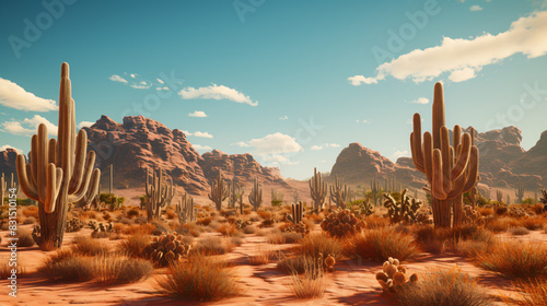 landscape of cactus in the desert