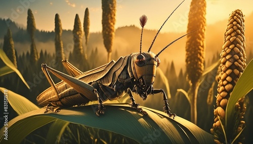 A grasshopper in a field 