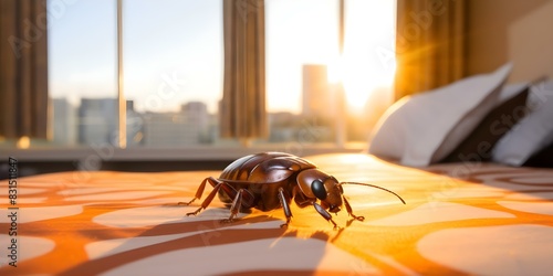 Prevent bed bug infestation in hotel mattresses through regular pest control. Concept Pest Control, Bed Bug Prevention, Hotel Management, Mattress Inspection, Infestation Prevention
