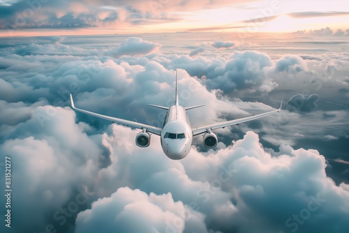 Jetliner Soaring Above Dramatic Clouds