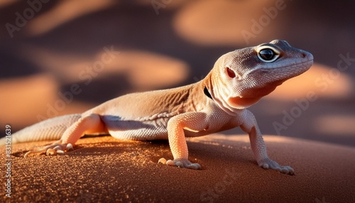 close up macro of gecko in namib desert