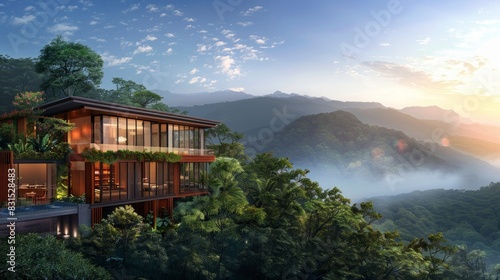 Panoramic Views: From its vantage point atop the hillside, the mountain house offers breathtaking panoramic views of the verdant valleys and mist-covered mountains, creating a truly enchanting setting
