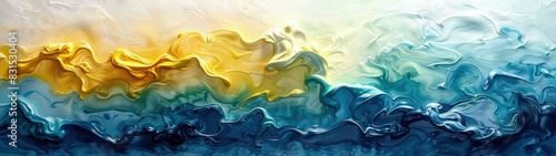 Abstract Liquid Art in blue and Yellow. Best for fluid abstract backgrounds