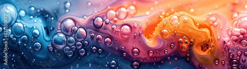 Abstract Liquid Art in blue, red, and yellow collide. Best for glowing abstract backgrounds