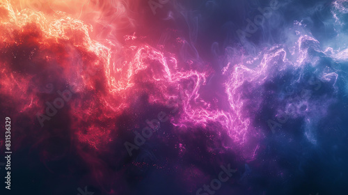 A colorful space background with a purple and red line